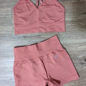 Forever 21 pink bra/short workout set